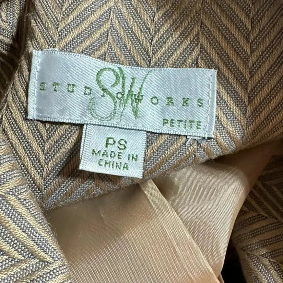 Studio Works SP women’s tan 3/4 sleeve cropped lined jacket NEW - Picture 6 of 8